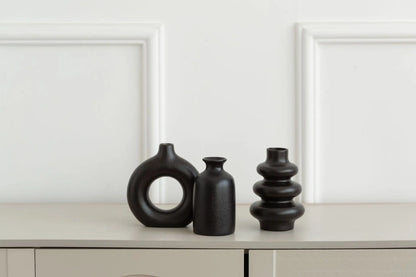 Set of 3 Ceramic Bohemian Vases