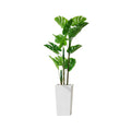 Artificial Monstera Plant Tree with Tall White Planter