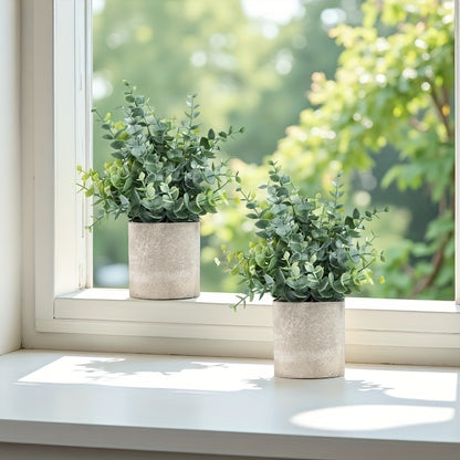 2 Pack Mini Artificial Eucalyptus Plants