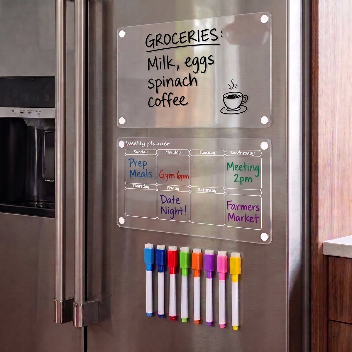 Acrylic Magnetic Dry Erase Refrigerator Calendar